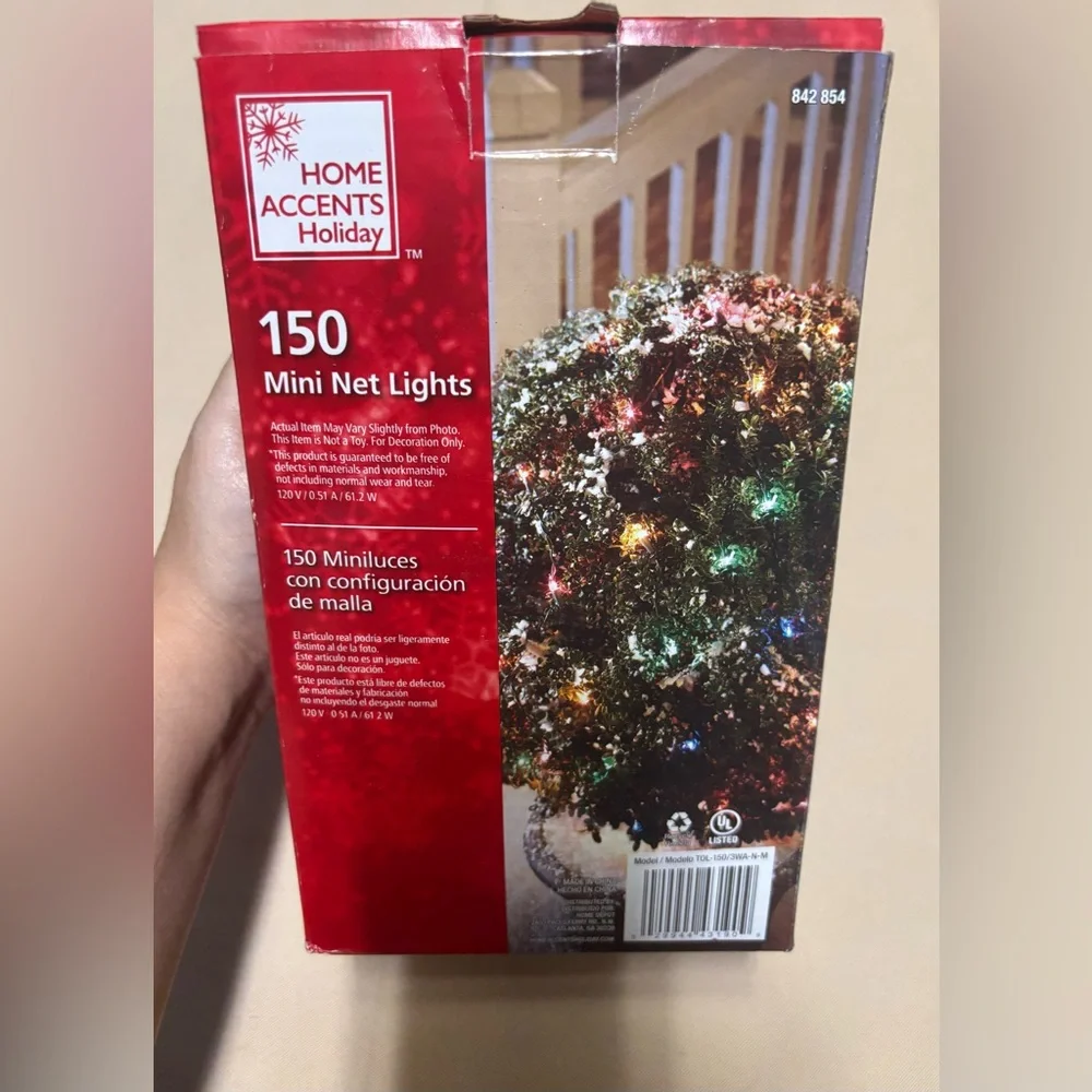 150 Count Multi-Color 4 x 6' Mini Net Christmas Lights‎ Green Wire NEW